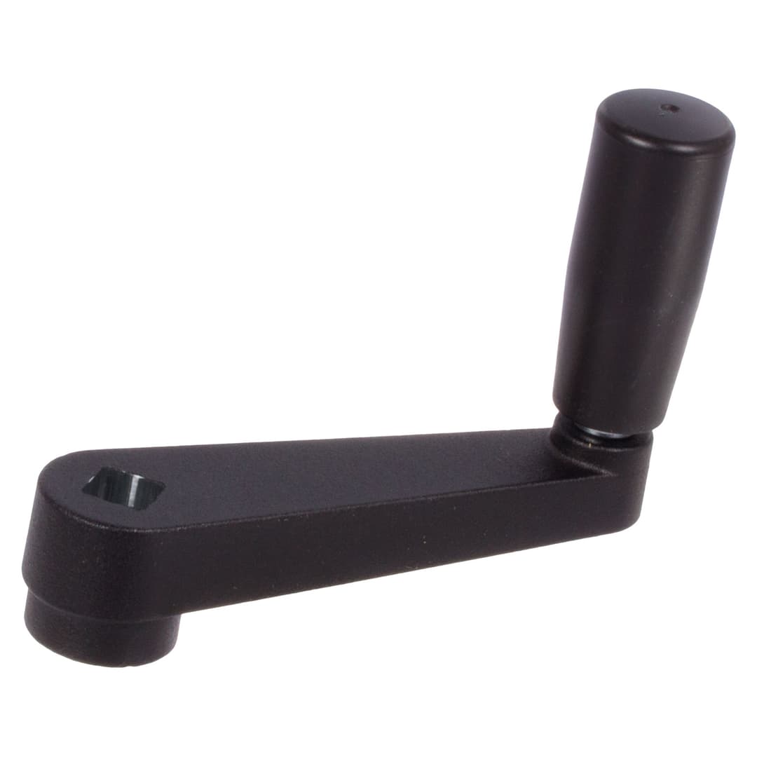 Cranked handle 471 aluminium with revolving cylindrical plastic handle length 80mm