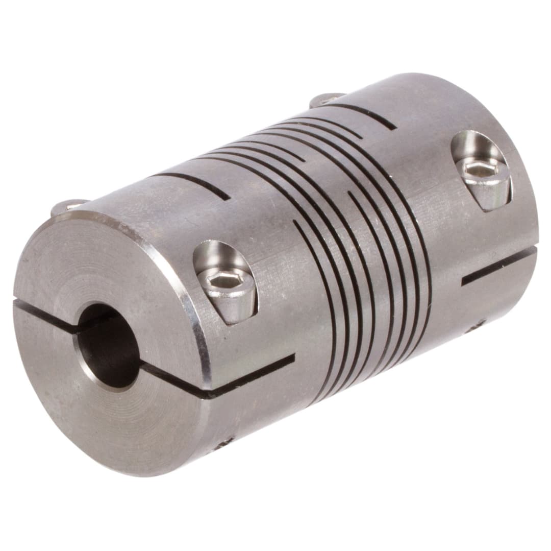 Beam coupling LA made from stainless steel max. torque 48Nm overall length 76.20mm outer diameter 44.45mm both sides bore 19mm
