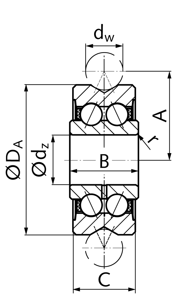 Track roller LFR50/5-4-2Z dw 4mm inner diameter 5mm outer diameter 16mm