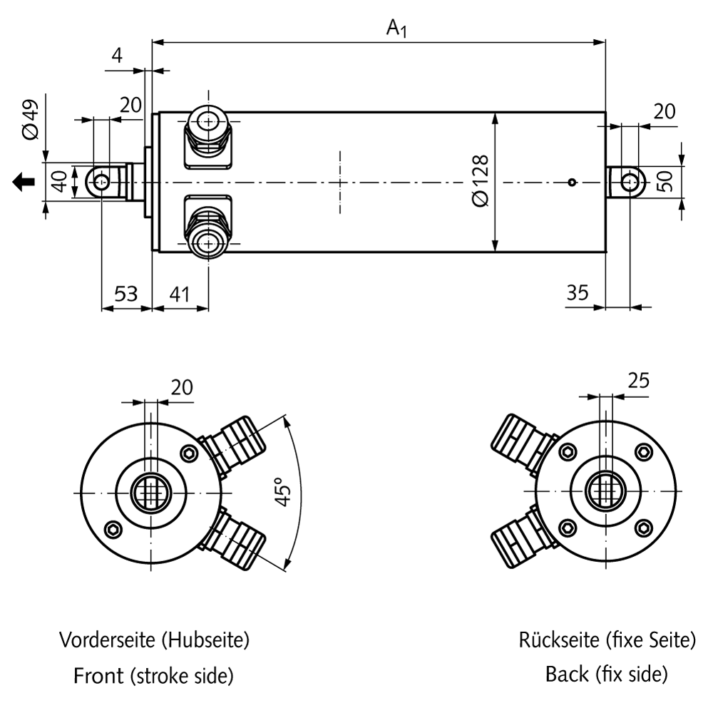 Actuator MM 128 speed 4.4 mm/sec stroke 300 mm 3x 400V AC 50Hz