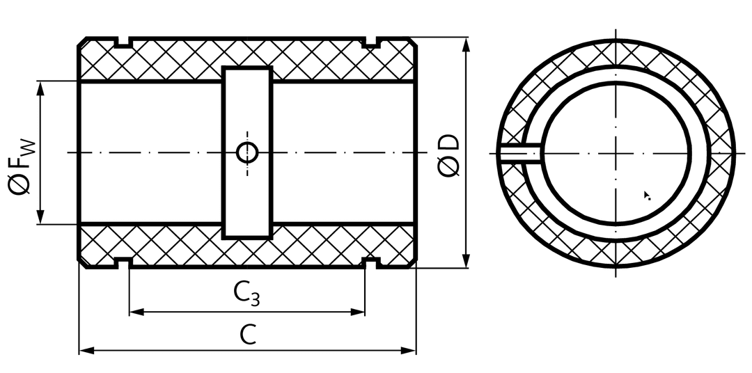 Linear slide bearing PO-3 ISO series 3 premium for shaft diameter 40mm