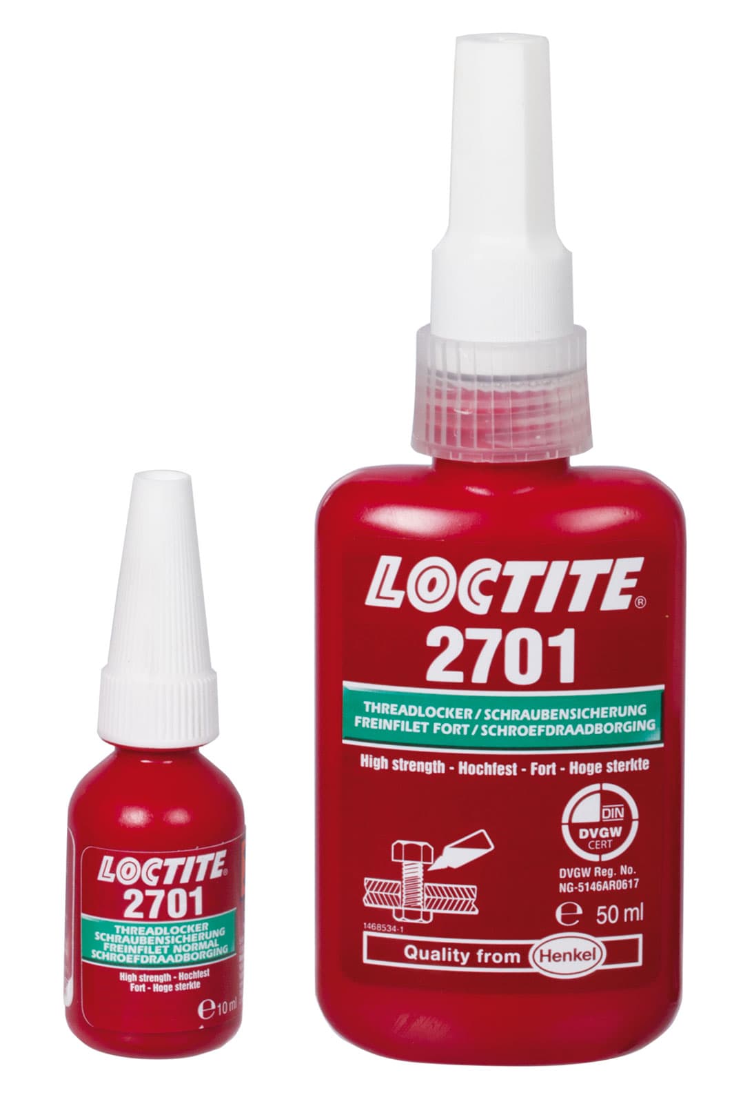 Loctite 2701 Maximum strength thread locking content 50 ml (Actual safety data sheet on the internet in the section Downloads)