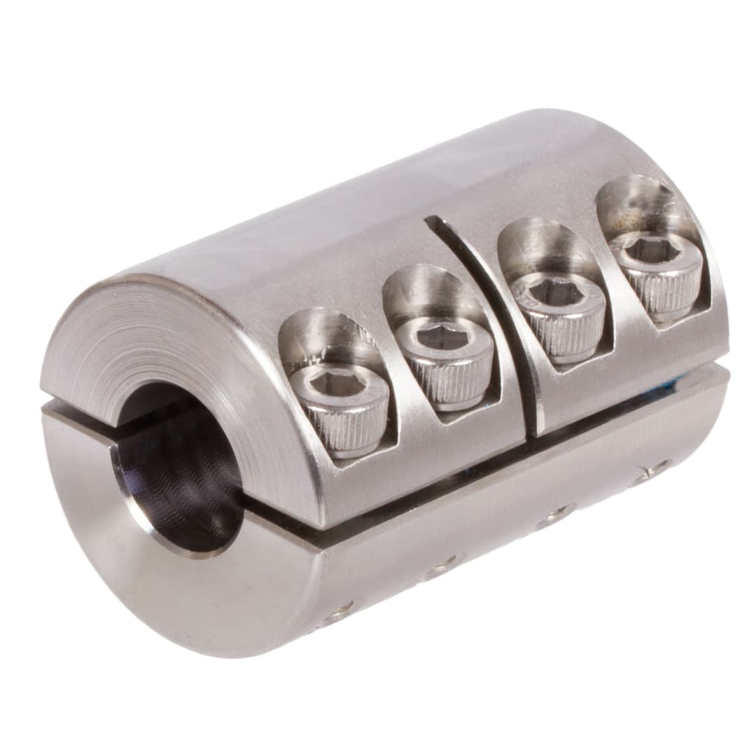 Two-piece clamp coupling MAT both sides bore 25mm without keyway stainless steel 1.4305 with bolts DIN 912 A2-70