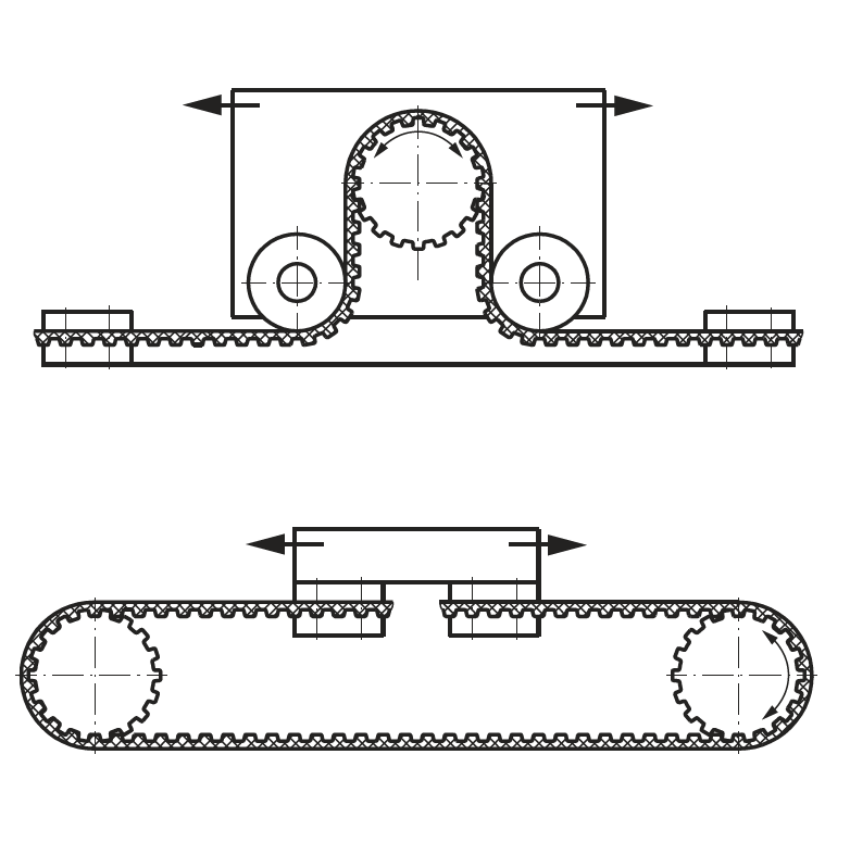 Polyurethane timing belt T5 width 25mm 25 T5 open length