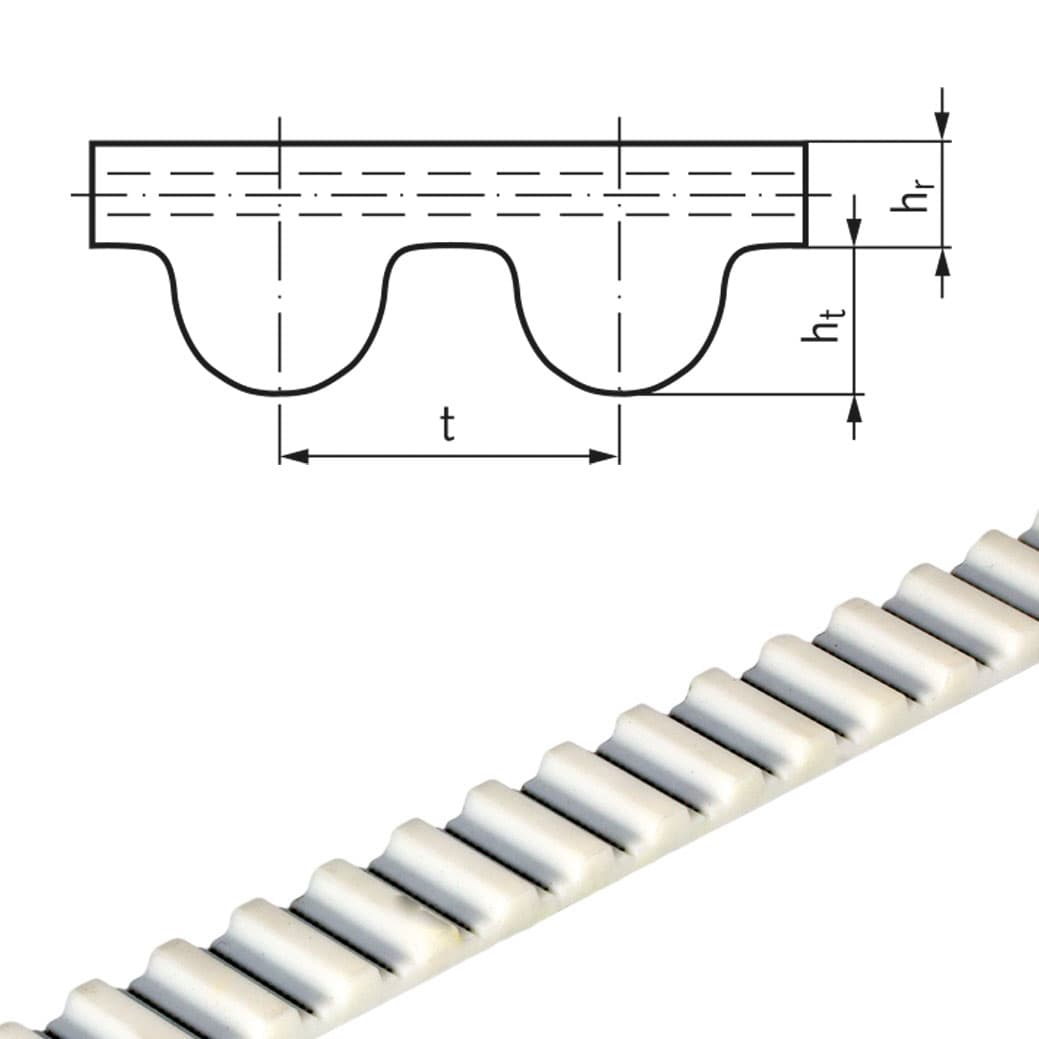 Polyurethane timing belt HTD 14M width 85mm 14M-85 open length