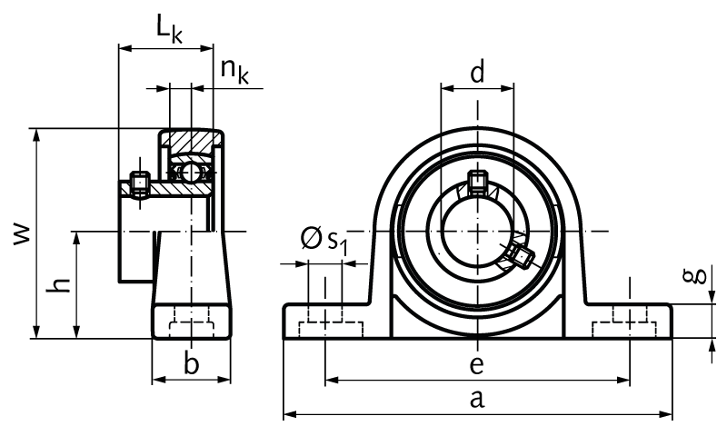 Ball pillow block bearing KP 001 bore 12mm material zinc die cast