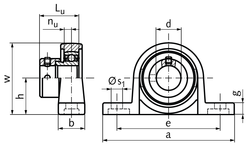 Ball pillow block bearing UP 002 bore 15mm with eccentric ring material zinc die cast