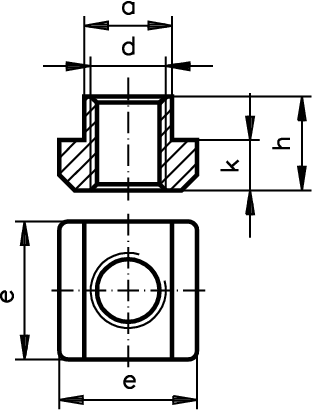 Nut DIN 508 for T-slot 5mm DIN 650 thread M4 quality 10