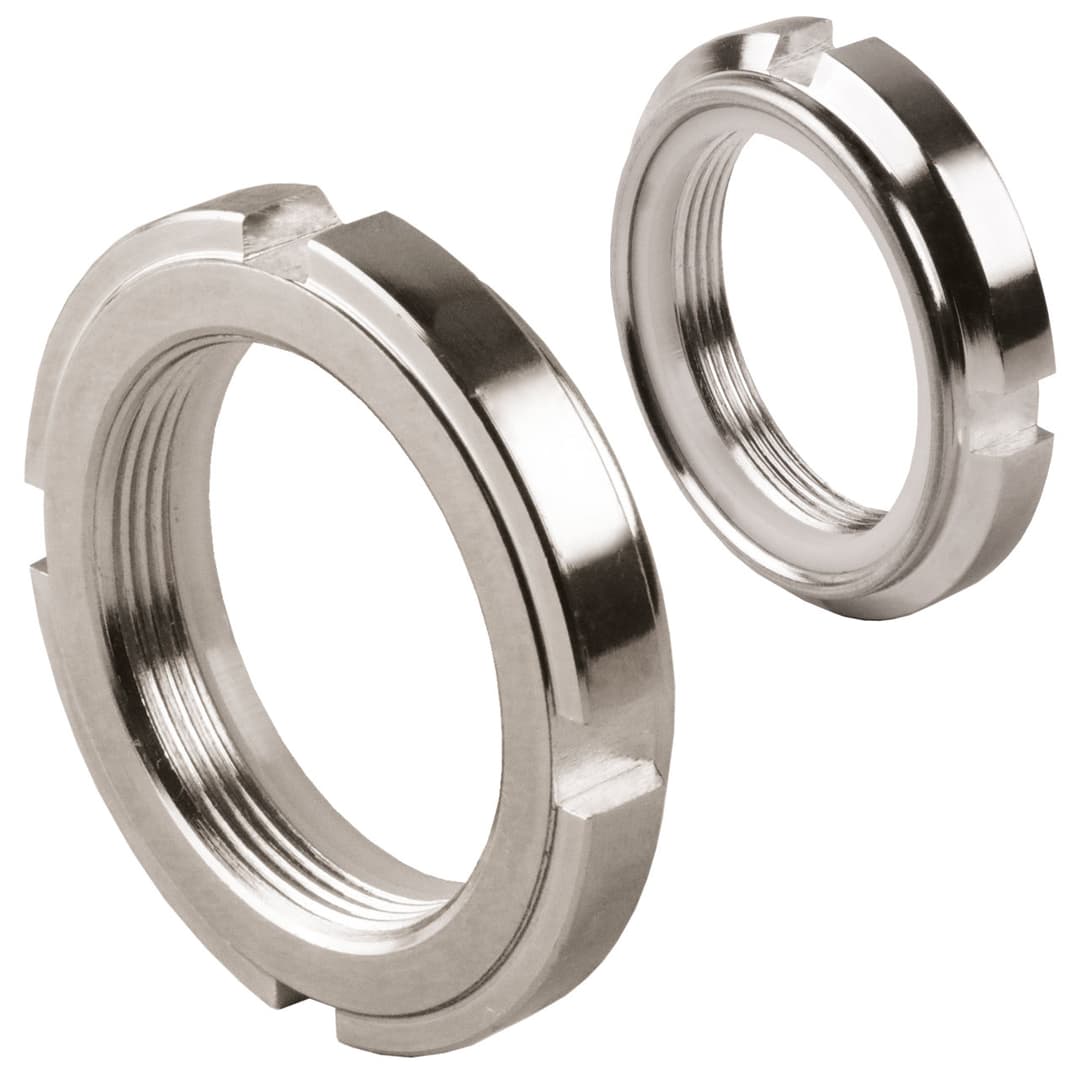 Locknut GUK 0 M10 x 0,75 stainless steel 1.4301 (AISI304) with polyamid insert