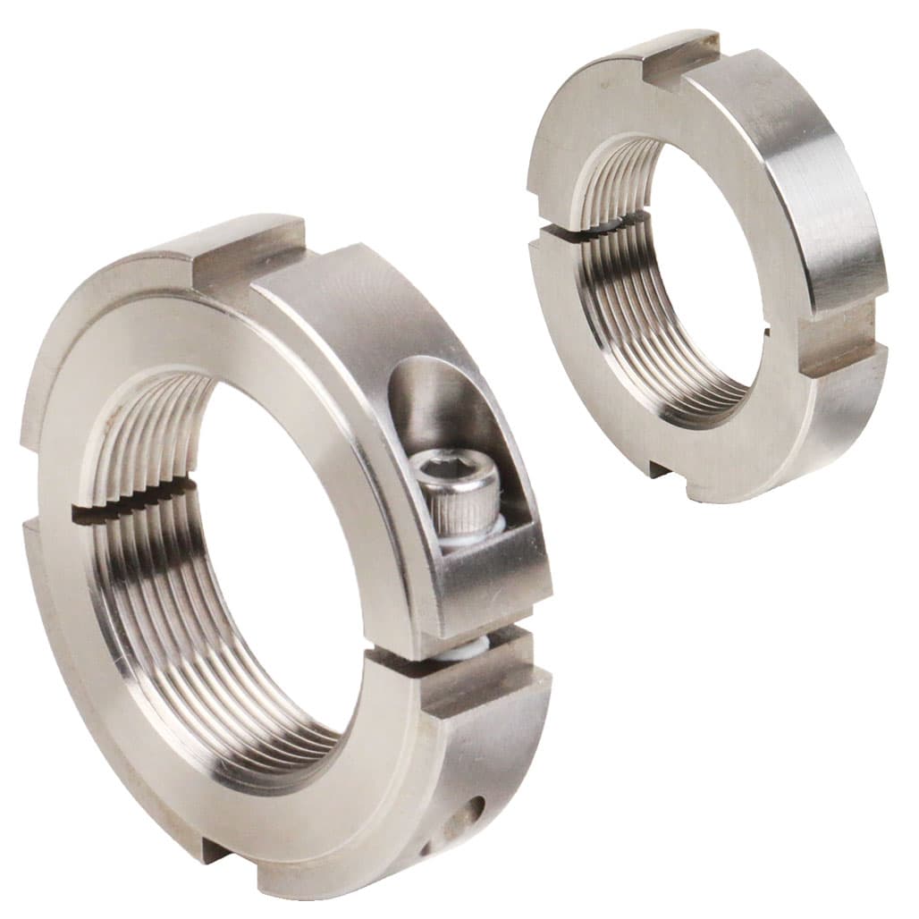 locknut KMMR splitted with clamp screw size 0a M10x1 Material stainless steel