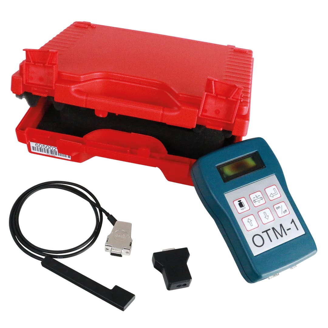 Optical Tension Measuring instrument OTM-1, including 2 measuring probes, PC software for calculation of the normal belt frequency and a strong plastic case