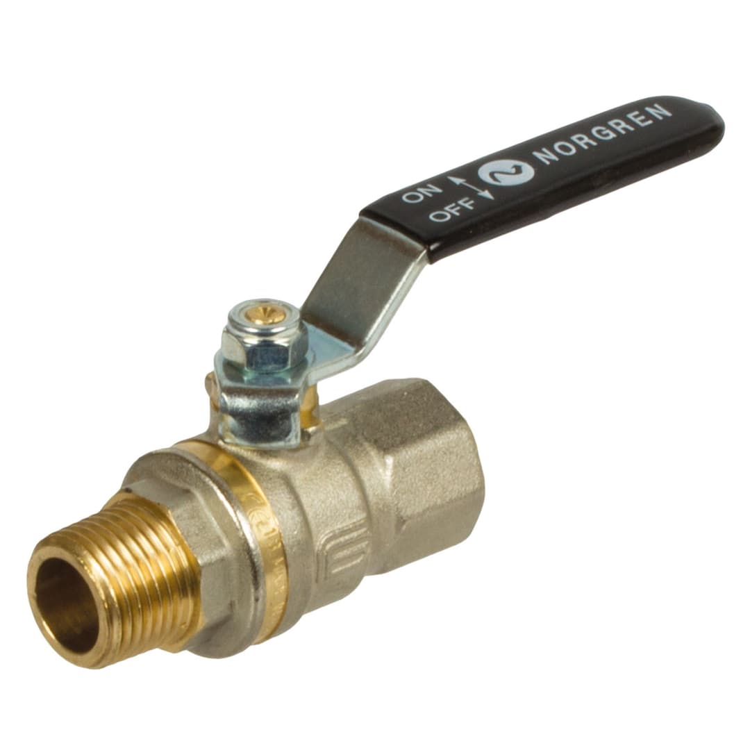 Ball valve exhausting made of brass, full bore thread G1/2