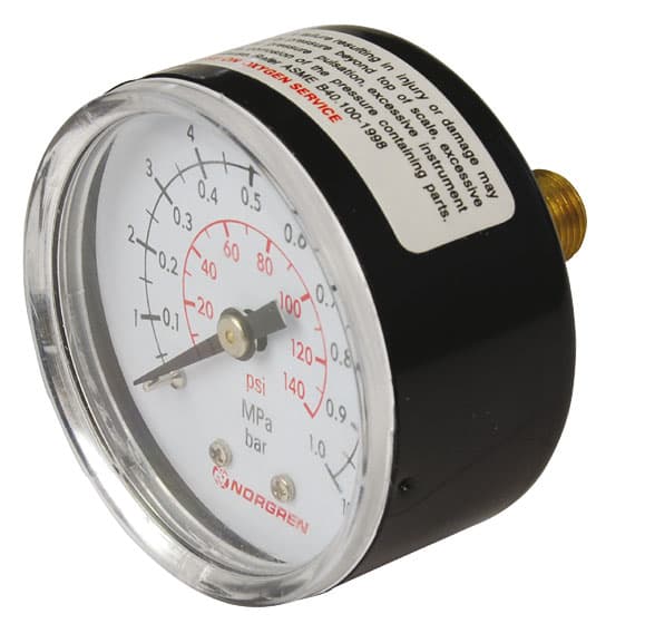gauge, operating pressure 0-10 bar