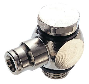 Swivel elbow adaptor with sealing ring tube outer diameter 6mm, thread M5