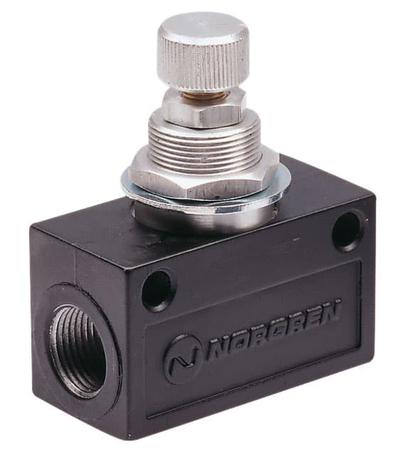 Block form flow regulator uni-directional thread G1/8