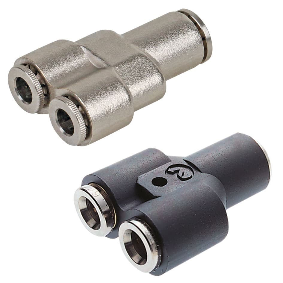 Y-push-in connector tube outer diameter 6mm, tube outer diameter 6mm