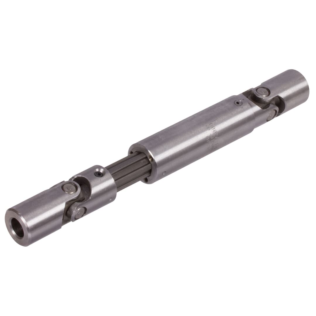 Slip shaft with joints PWN with needle bearings bore 16H7 with keyway DIN 6885-1 tolerance JS9 on both sides min. length 250mm max. length 320mm steel