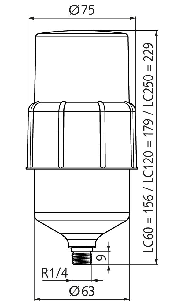 Oil retaining valve G 1/4″ up to +60°C