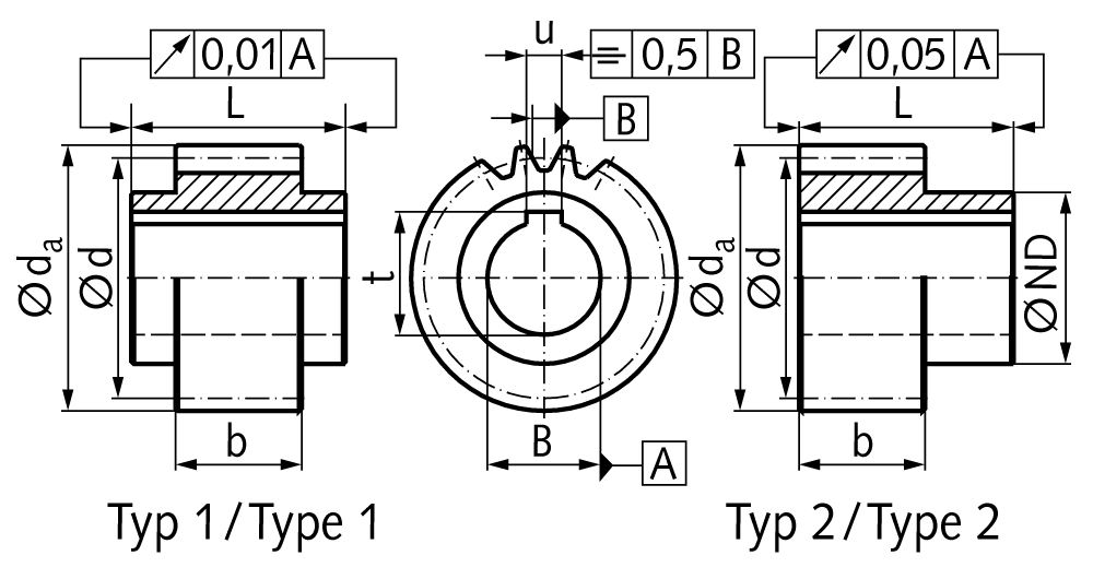 Precision spur gear made of steel 16MnCr5 module 3 20 teeth bore 22H6 hardened and grounded helical tooth 19°31’42” left handed outside diameter 69.7mm