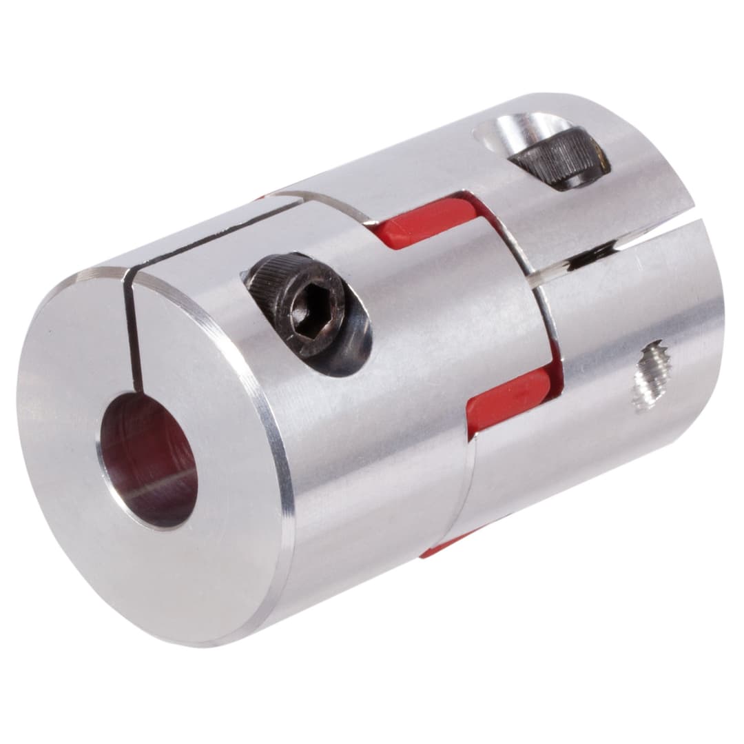 Elastic coupling RNK with clamp hubs backlash-free size 19 boreholes 14mm outer diameter 40mm overall length 66mm insert 98° shore red