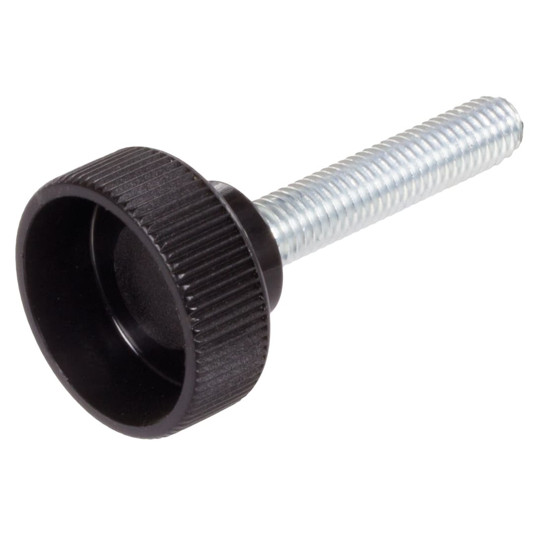 Knurled thumb screw 421 M5 x 15mm long set screw steel zinc plated