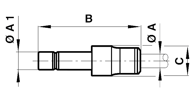 Reducer connector pin outer diameter 8mm, tube outer diameter 6mm