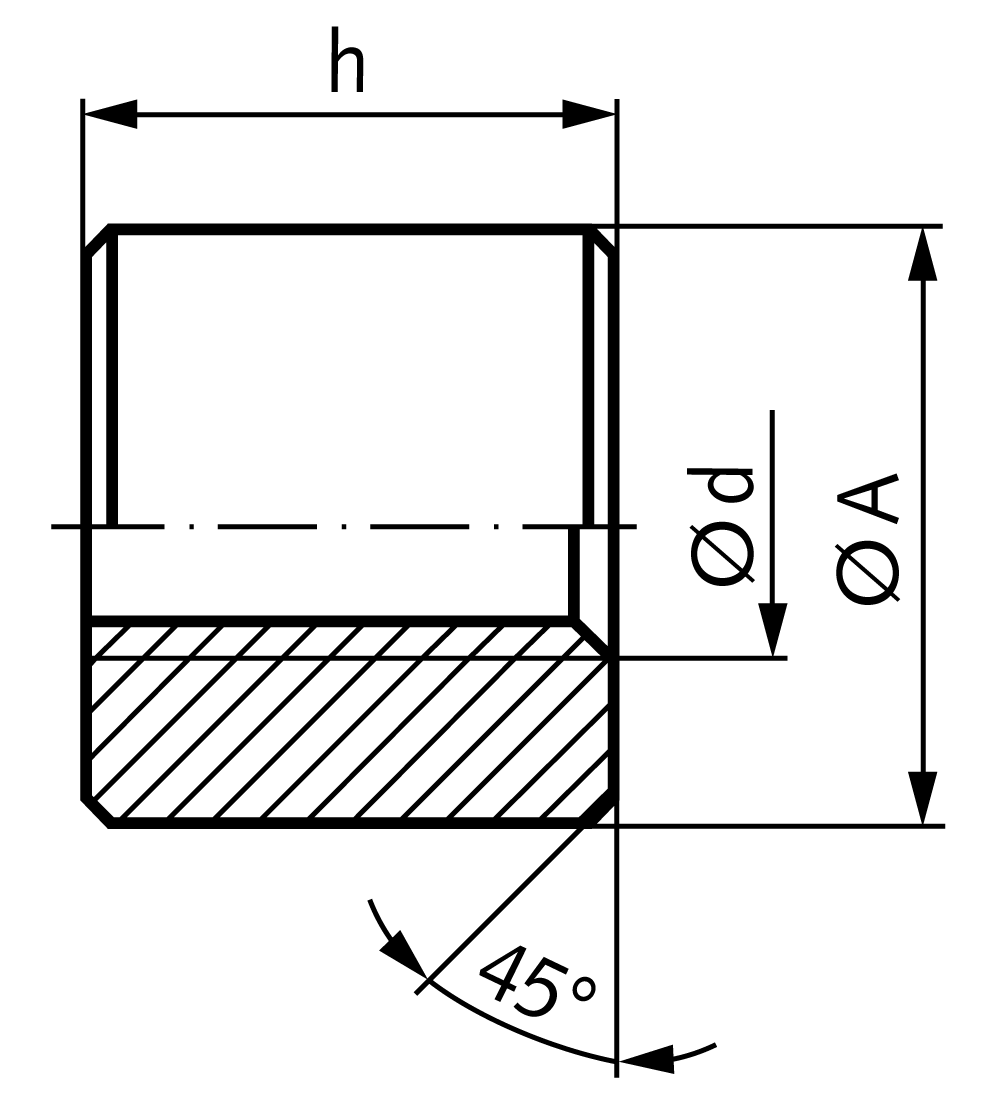 Round trapezoidal nut steel Tr.30×12 P6 double-thread right length 45mm outer diameter 60mm