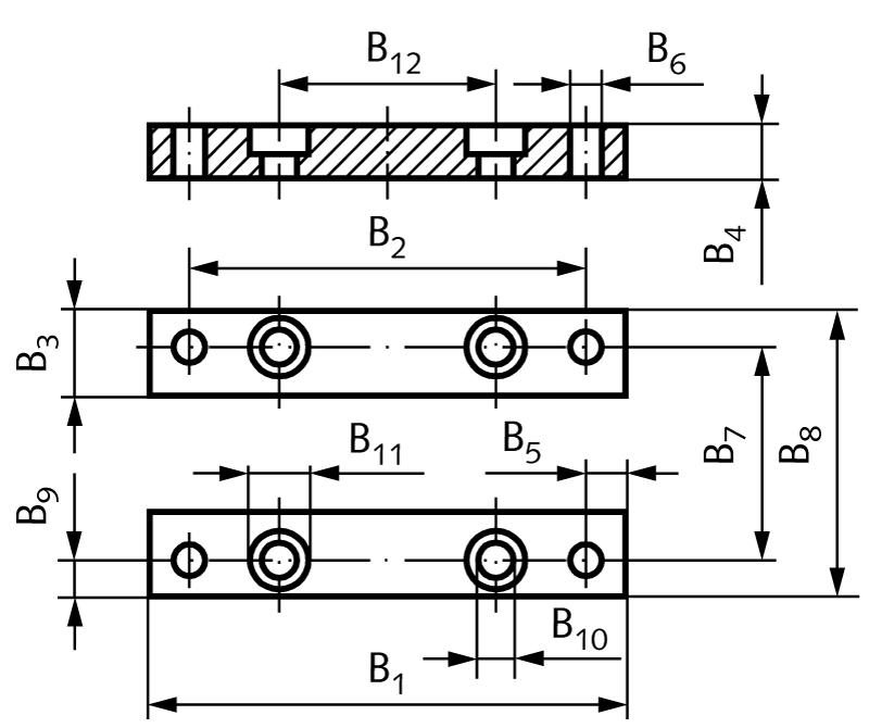 Mounting feet set including screws for worm gear screw jacks NPT and NPK size 1 length 120mm