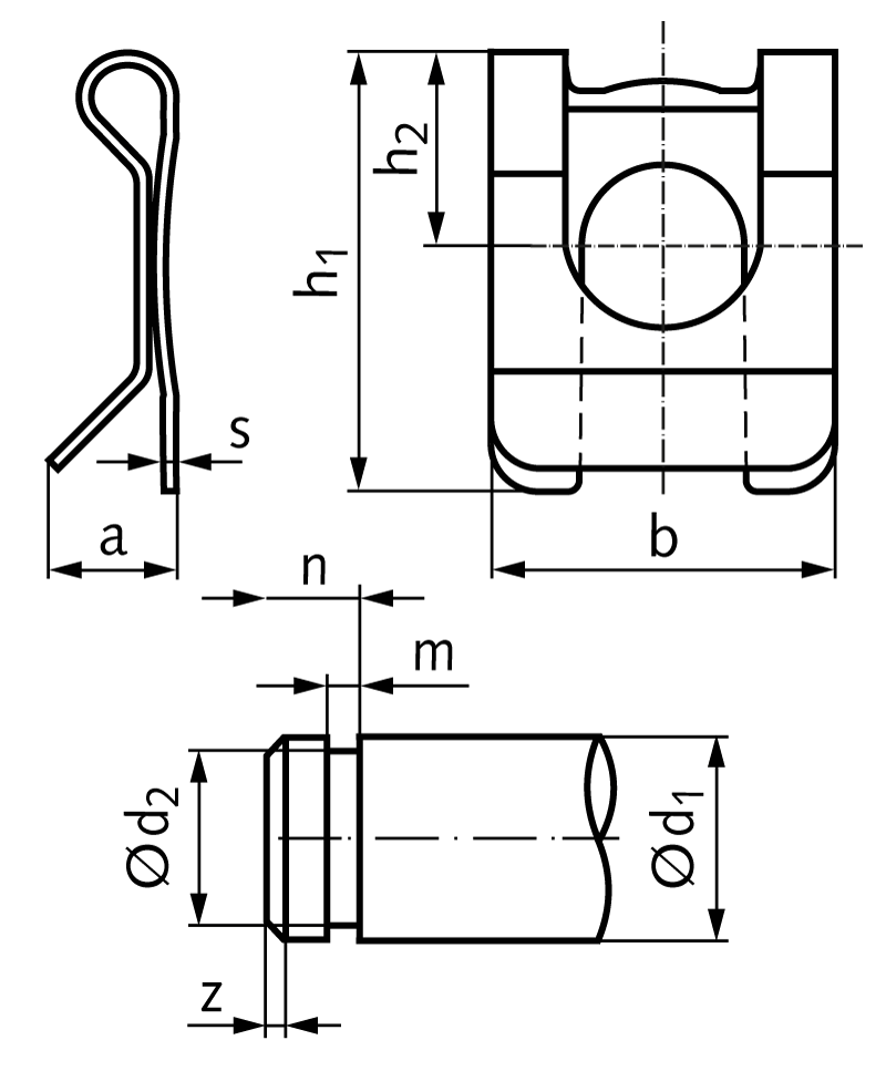 SL-retainer steel zinc plated size 6 for bolt diameter 6mm