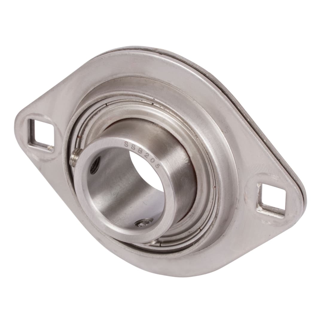 Ball flange bearing SSBPFL 201 bore 12mm bearing and two-part housing from stainless steel