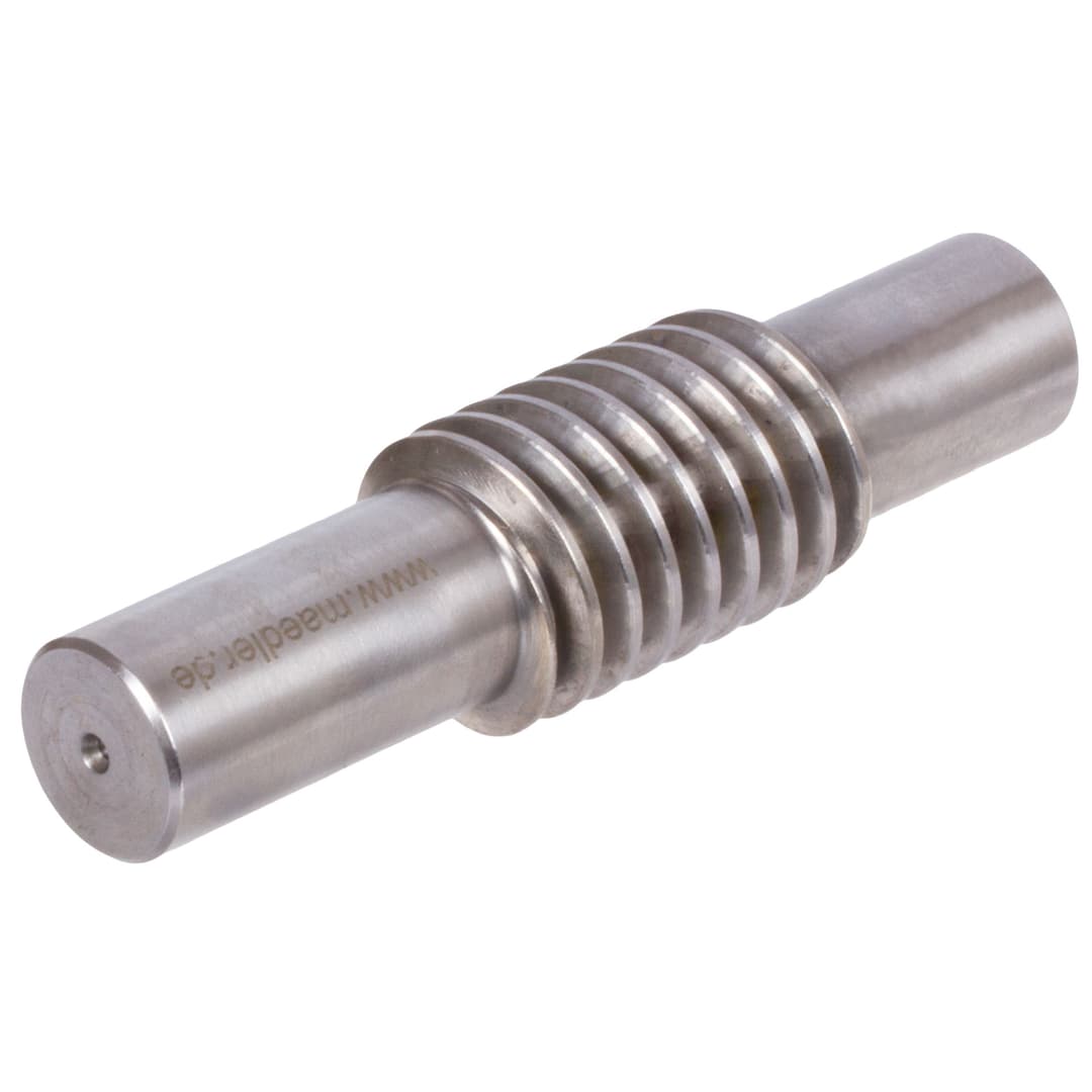 Worm shaft made of steel 11SMn30+C module 0.75 double-thread right hand