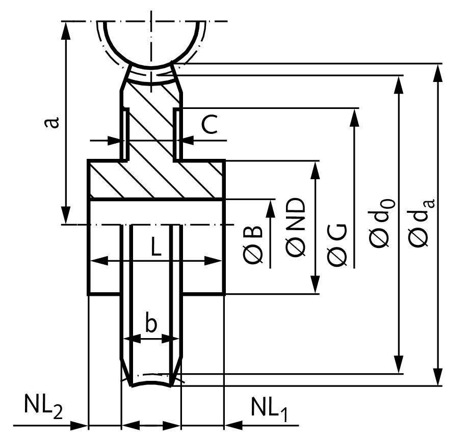 Worm wheel made of cast iron GG25 module 3 32 teeth single-thread right hand