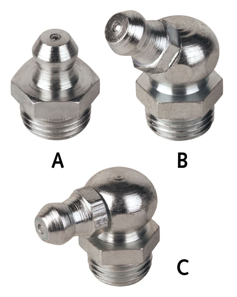 Hydraulic grease nipple DIN 71412 stainless steel shape B – H2 M8x1 keg