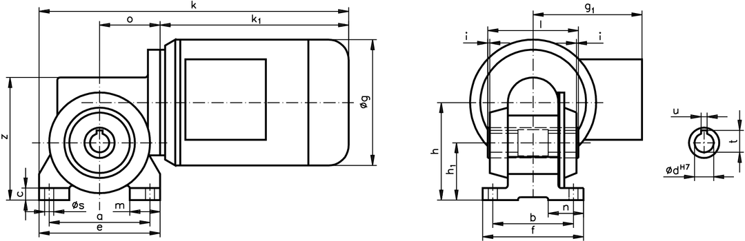 Worm geared motor RH 250 Watt 230/400V 50Hz IE2 i=60:1 output speed approx. 23 rpm permitted Md2=23Nm (For operating instructions please visit the download area of our website www.maedler.de)