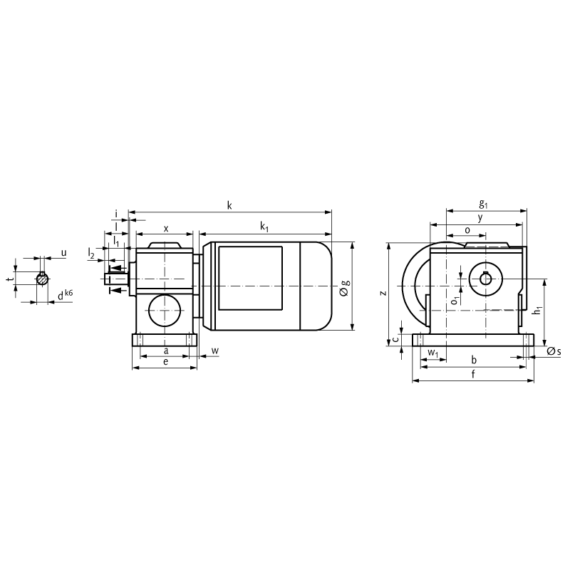 Worm geared motor RM 90 Watt 230/400V 50Hz IE1 i=500:1 output speed approx. 2.8 rpm permitted Md2=35Nm (For operating instructions please visit the download area of our website www.maedler.de)