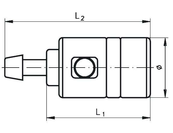 Standard snap-on connectors with hose connector 8