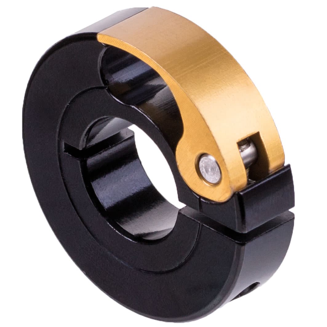 Quick-release shaft collar aluminium black anodized bore 12mm