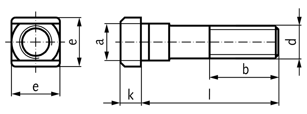 T-slot bolt similar DIN 787 for slots 16mm M16 x 63mm strength 8.8