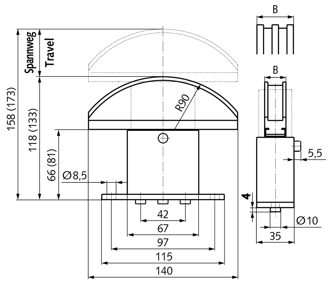 Chain tensioner SPANN-BOX® size 1 short low tensioning force 06 B-2