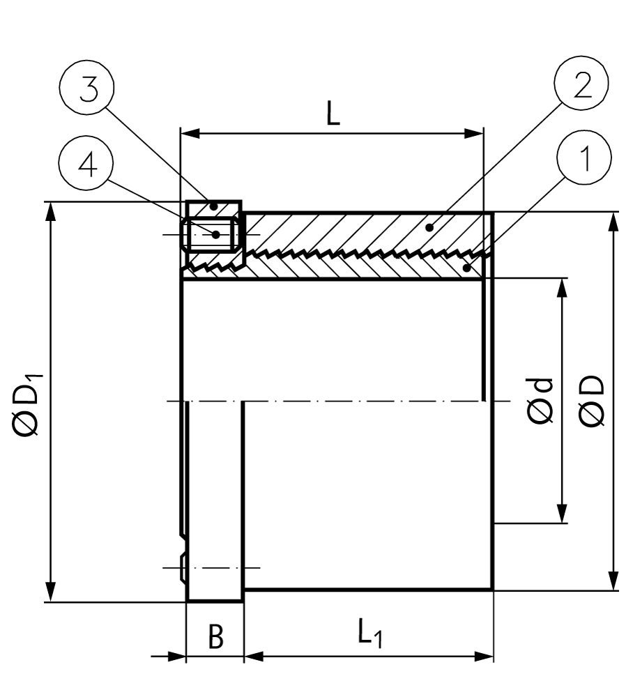 Clamping bush MSA bore 38mm