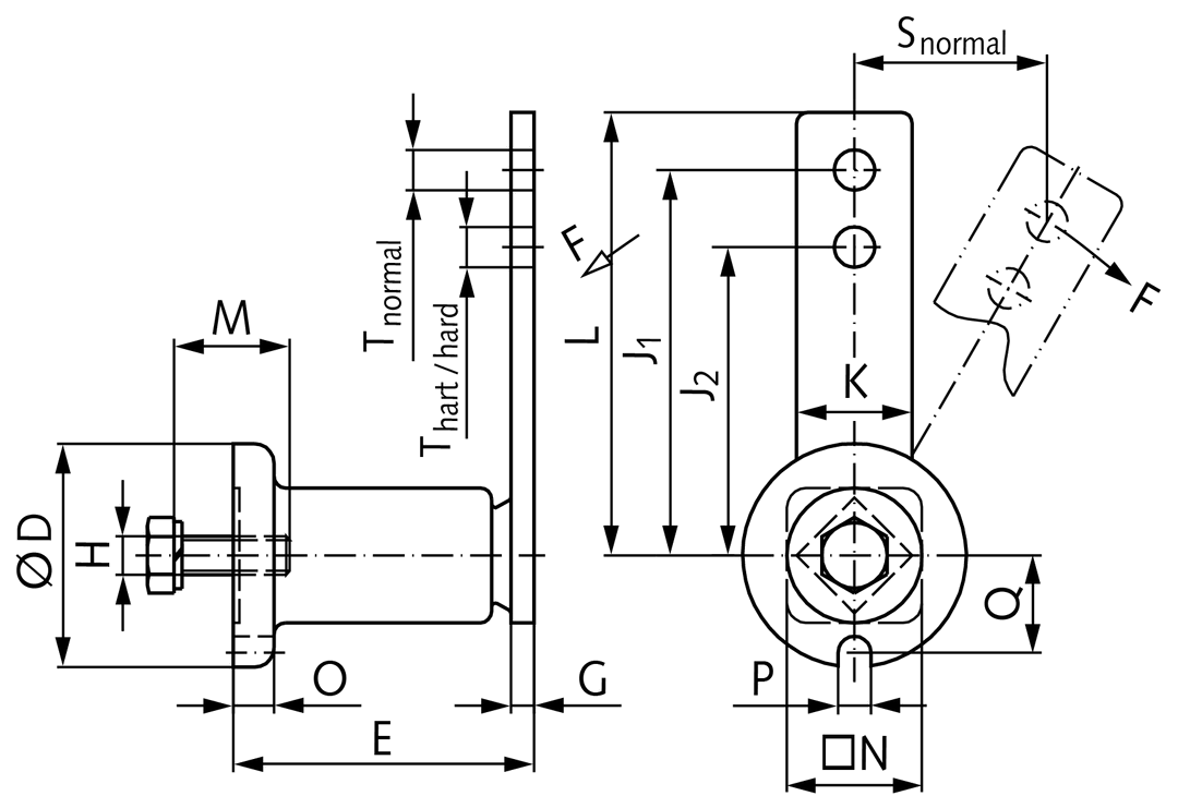 Tensioning element size 0 normal force 96 N hard 128 N zinc plated and oil-resistent