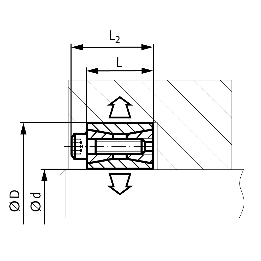 Locking assembly COM-A bore 15mm size 15-42 QPQ-coated