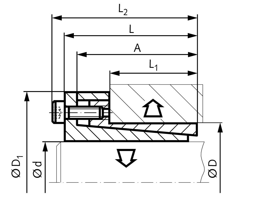 Locking assembly COM-B bore 7mm size 7-15