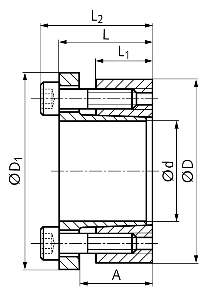 Locking assembly COM-CB2 bore 32mm size 32x60x28mm