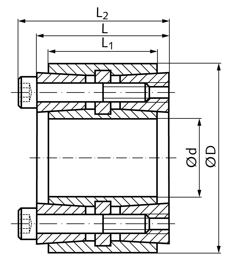Locking assembly COM-LLH bore 70mm size 70x110x78mm