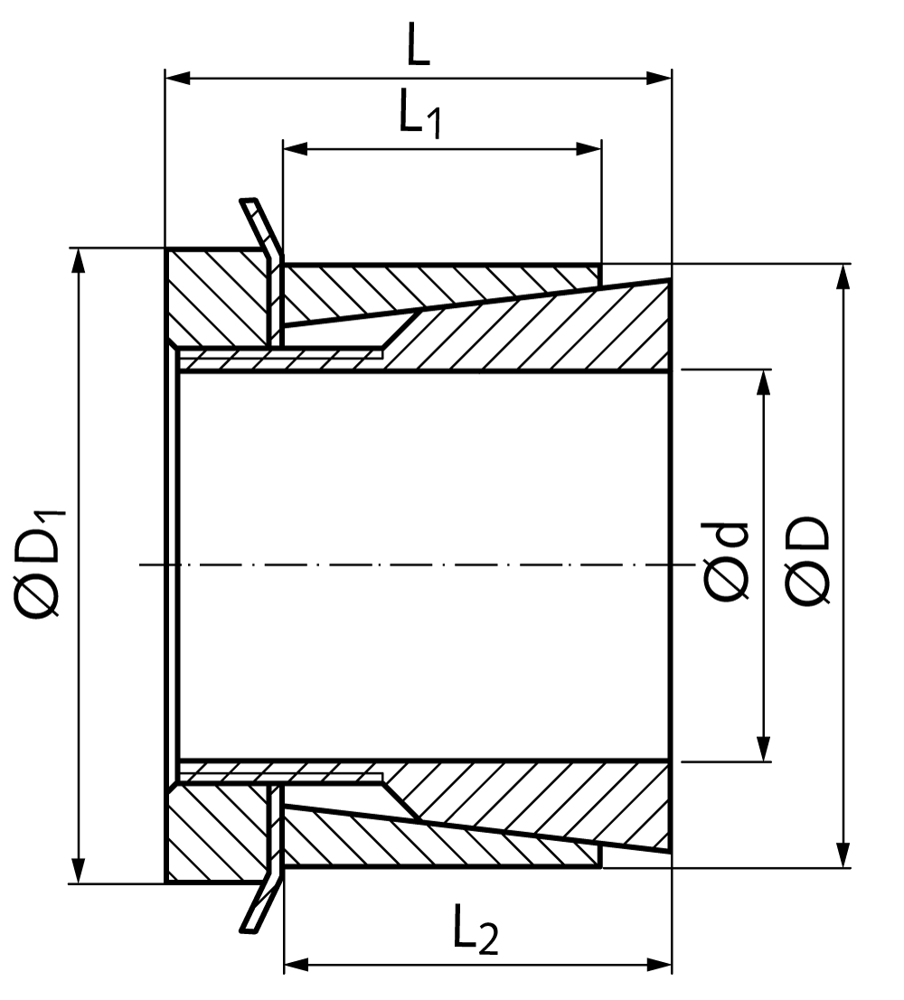 Locking assembly SSG bore 42mm size 42x55x46mm