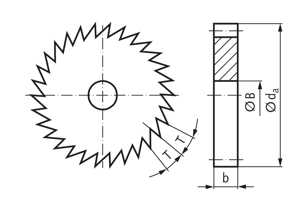 Ratchet wheel pitch 3.14mm 20 teeth outside diameter 20mm