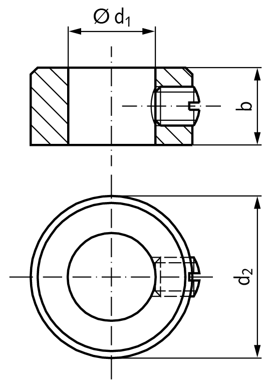 Shaft collar DIN 705 A bore 40mm set screw DIN EN 27434 (old DIN 553)