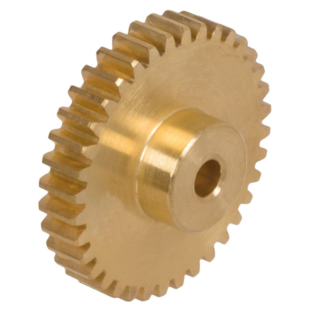 Spur gear made of brass Ms58 with hub module 1 32 teeth tooth width 6.5mm outside diameter 34mm