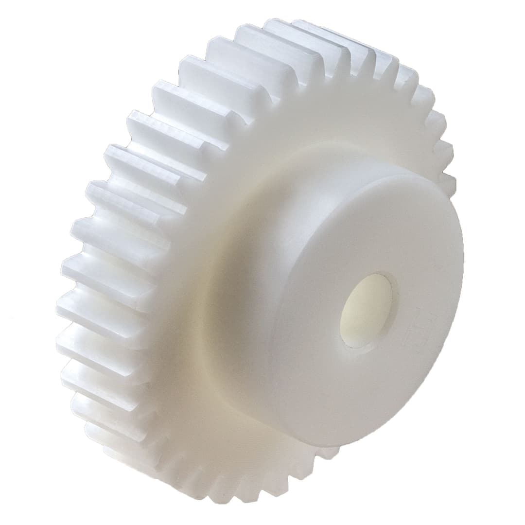 Spur gear made of POM with hub module 1 20 teeth tooth width 10mm outside diameter 22mm